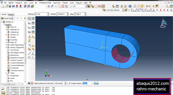 آموزش شبیه سازی فشار روی نیمه استوانه اتصال یکسر گیردار در اباکوس